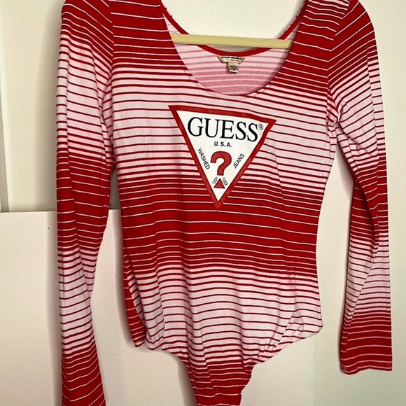 Guess Other - Guess Body Suit, Red and White, Medium